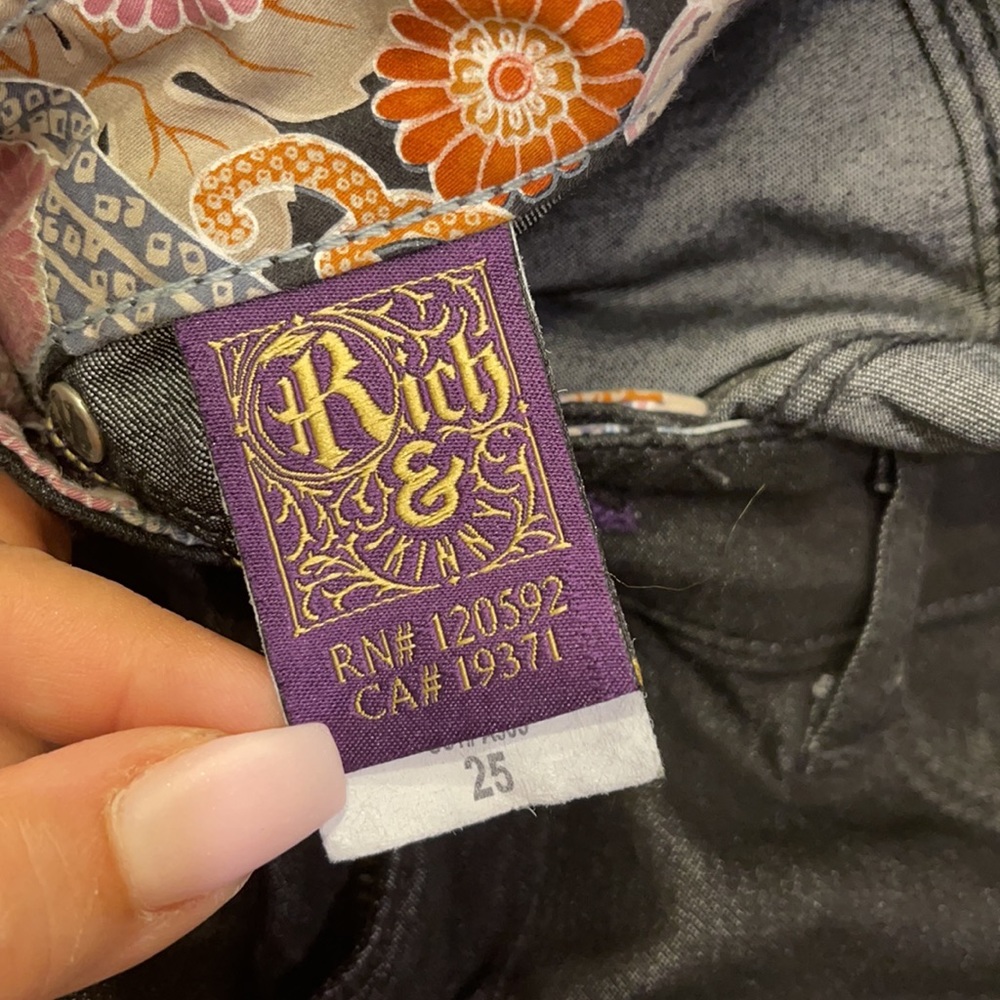 rich & skinny 155060je black rinse a905 skinny jeans 25 - Picture 4 of 6